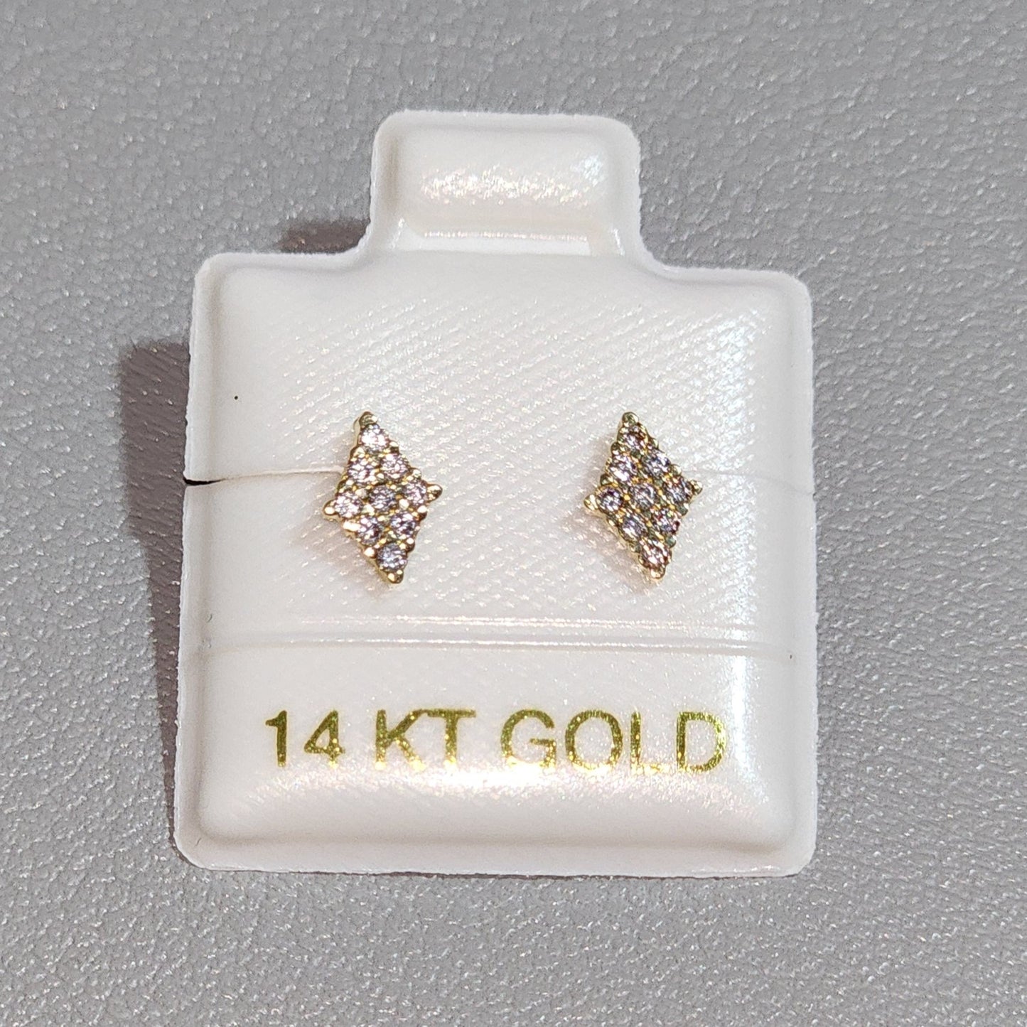 Broqueles rombo 14K