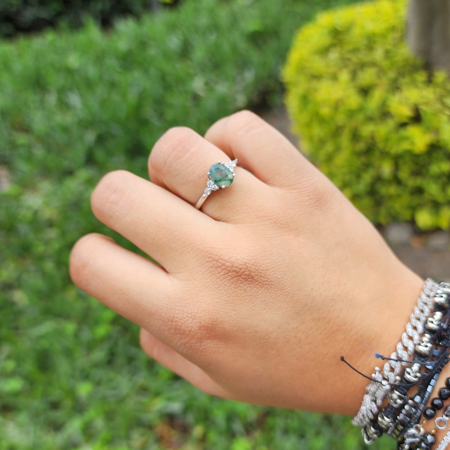 Anillo Oval Agata muzgoza