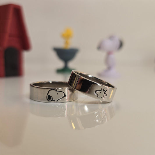 Par de Argollas Snoopy & Woodstock