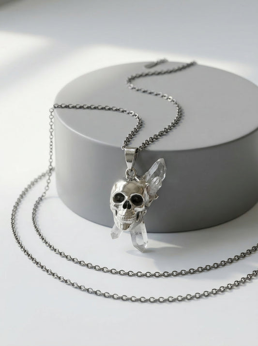 Calavera con Cuarzos Blancos Naturales - PIEZA ÚNICA