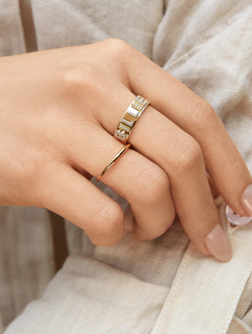 Anillo 3D pave