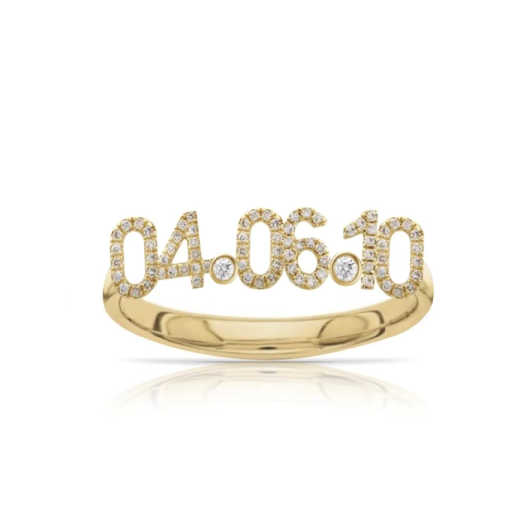 Anillo Fecha Diamante Pave