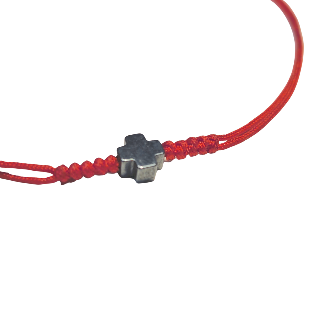 Pulsera Cruz mini Hematita