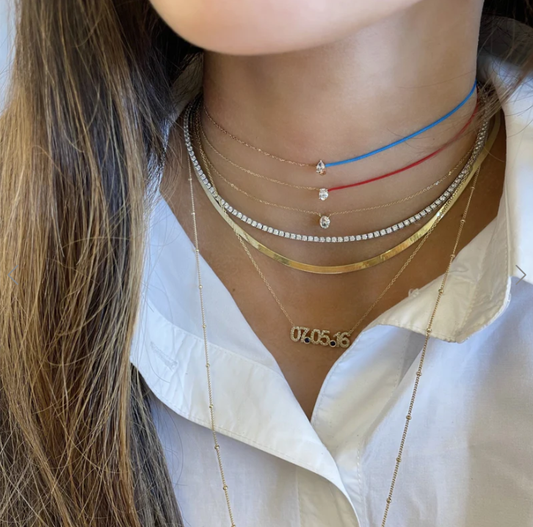 Gargantilla Fecha Diamante Pave