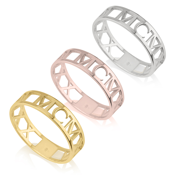 Anillo fecha Numeros Romanos