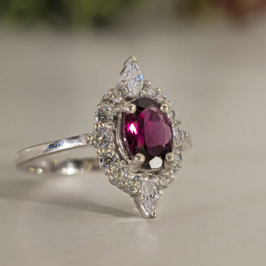 Anillo Mistral - Rhodolita