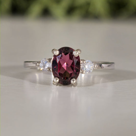 Anillo Alma - Rhodolita