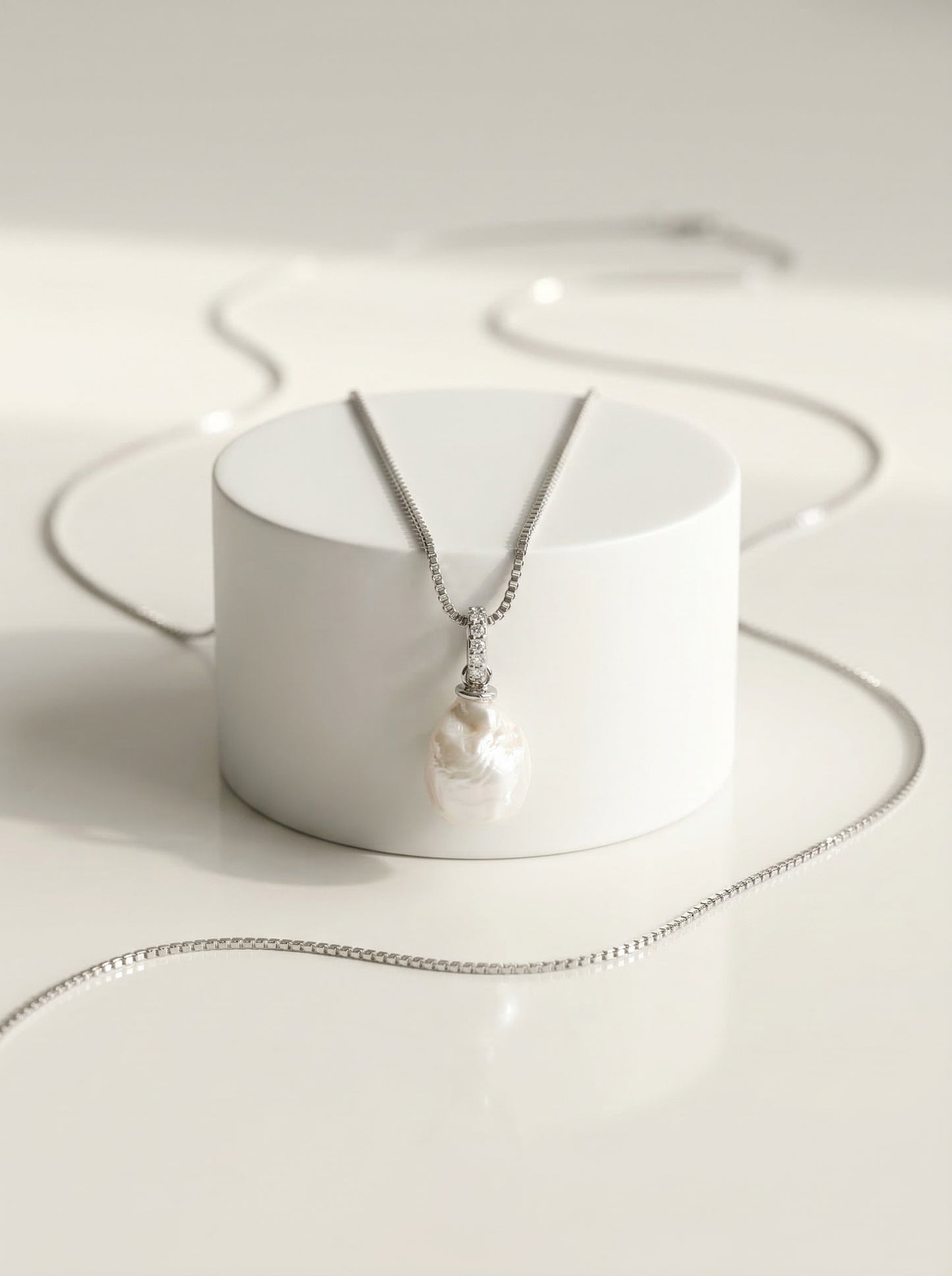 Collar Perla Natural – Plata .925 (Dorado o Plateado)