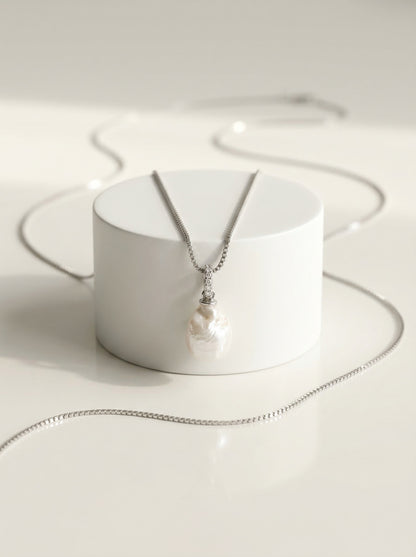 Collar Perla Natural – Plata .925 (Dorado o Plateado)