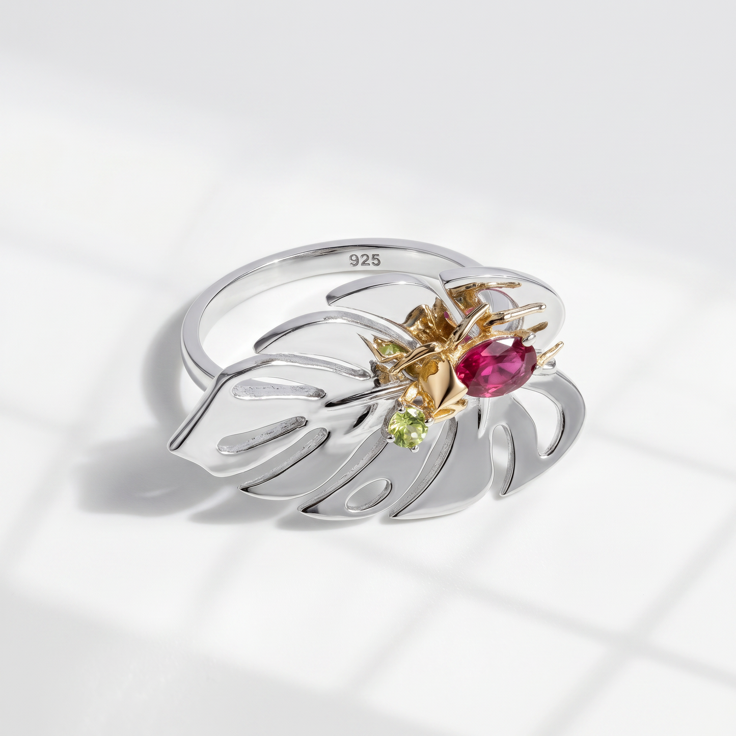 Anillo Monstera Escarabajo - Plateado