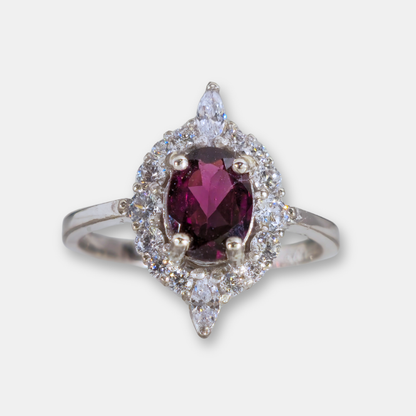 Anillo Mistral - Rhodolita