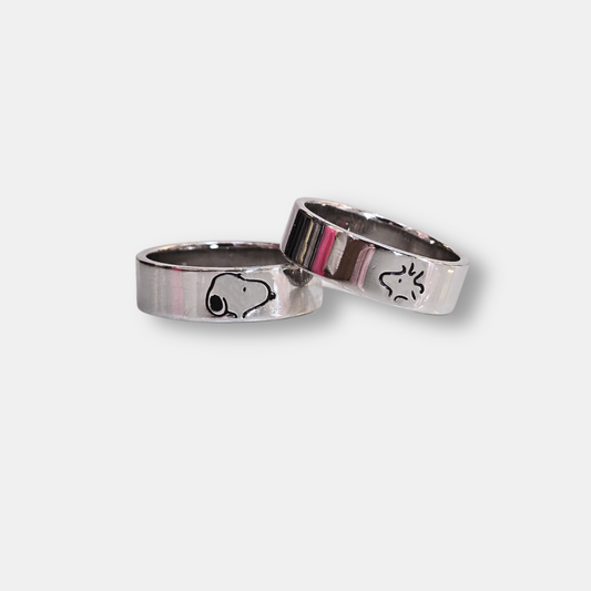 Par de Argollas Snoopy & Woodstock