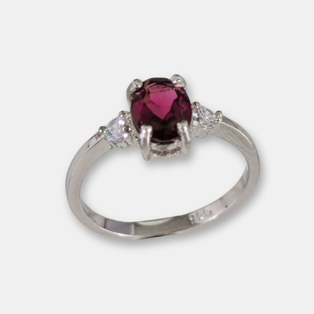 Anillo Alma - Rhodolita