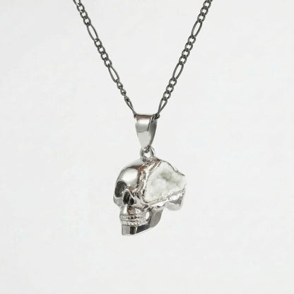 Collar Calavera con Geoda Blanca - PIEZA ÚNICA