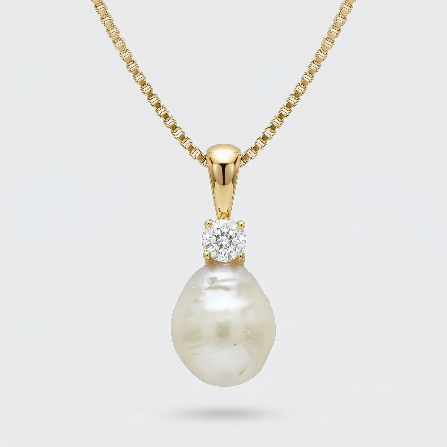 Collar Perla Natural con Zirconia – Plata .925 (Dorado o Plateado)