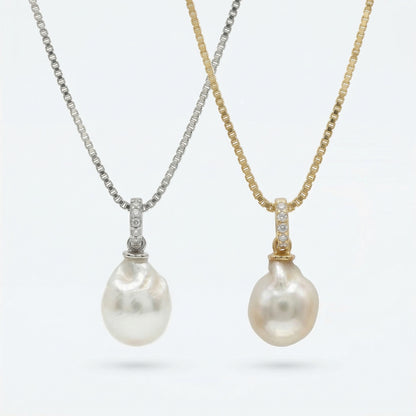 Collar Perla Natural – Plata .925 (Dorado o Plateado)