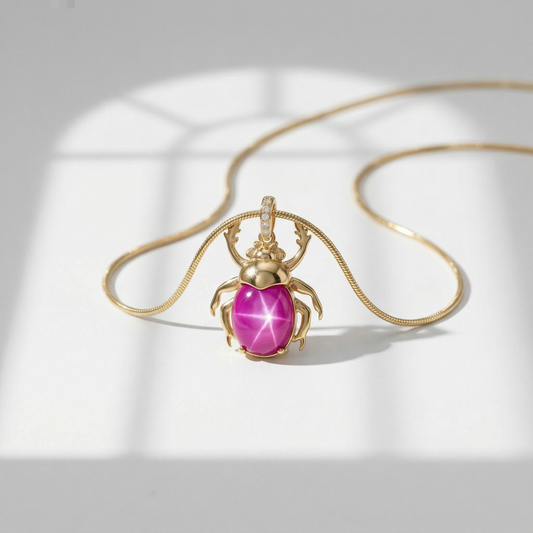 Escarabajo Estelar Gargantilla  - Rubí Estrella Dorado